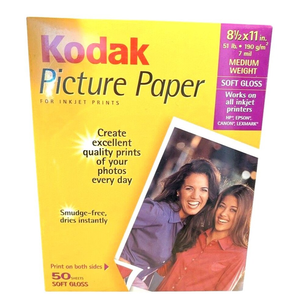 Kodak Soft Gloss Picture Photo Paper 8- 1/2  x 11  New 50 Count Sheet Package